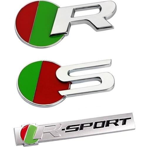 R-SPORT R S Logo Nameplate For Jaguar E-PACE I-PACE S-TYPE XF XE XJ XF F-PACE Car Fender Trunk 3D Badge Sticker Accessories