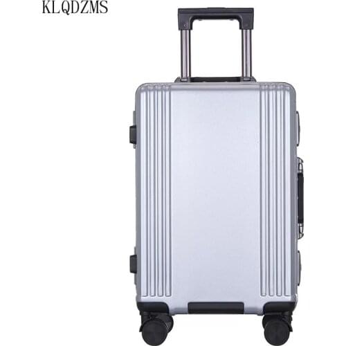 KLQDZMS Luxury Rolling Luggage Spinner Aluminum Frame Trolley Travel suitcase 20inch Carry On Suitcases 24inch