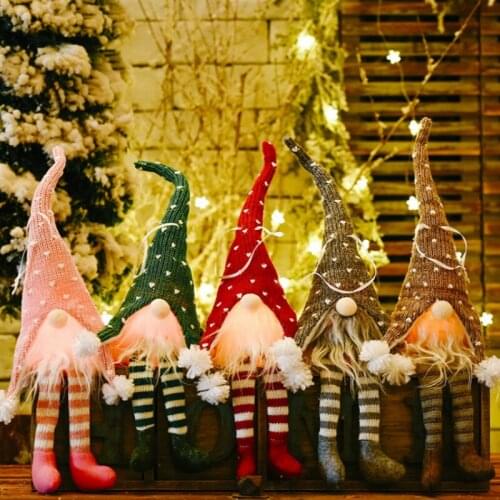 Christmas Gift Glowing Gnome Pendant Cute Faceless Doll Ornament Christmas Tree Holiday Decoration Pendant Gift for Children