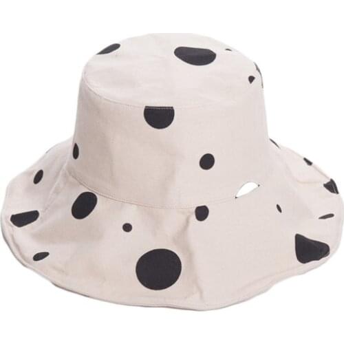 Fisherman Cap Fashion Solid Color Round Spots Pattern Bucket Hat For Spring Summer Outdoor Sport Sun Shade Fisherman Caps TG0263