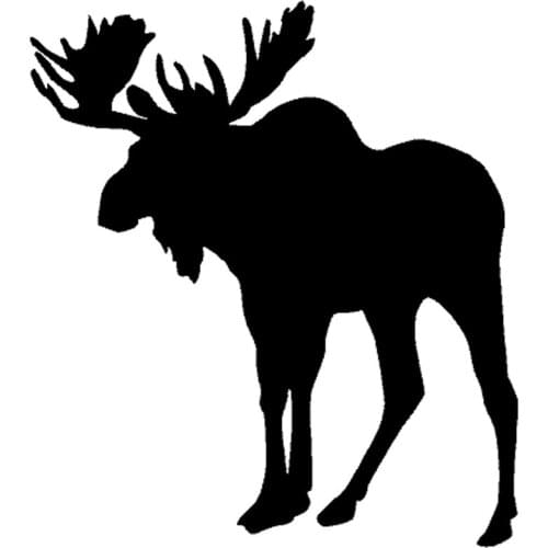 Car Sticker Moose Animal Fashion PVC Car Decoration Accessories Sticker Creative Waterproof Sunscreen Black/White,19cm*17cm