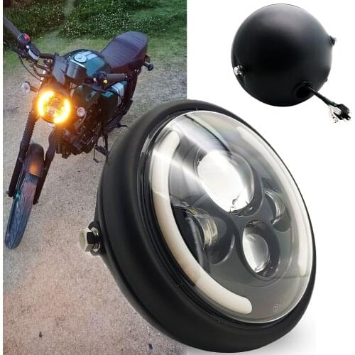 Motorcycle 7.5 inch LED Headlight for Harley Choppe Bobber Street Tracker Yamaha Honda Suzuki Cafer Racer Motorcycle Headlamp
