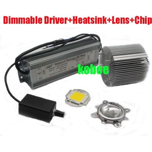 100W High Power LED + Waterproof dimmable LED Driver + Lens Reflector + Heatsink Cooler full kits