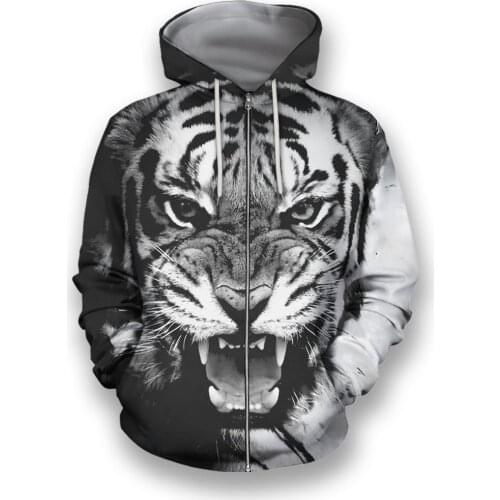 3D All Over Print Hoodie For Men Tiger Harajuku Fashion Sport Hooded Spring/Autumn Sweatshirt Casual Jacket DIY Pullover