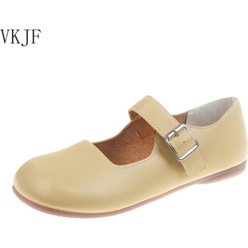 Women Leather Shoes Low Square Heel Retro Toe Mary Janes Casual Lady Shoes Female Pumps