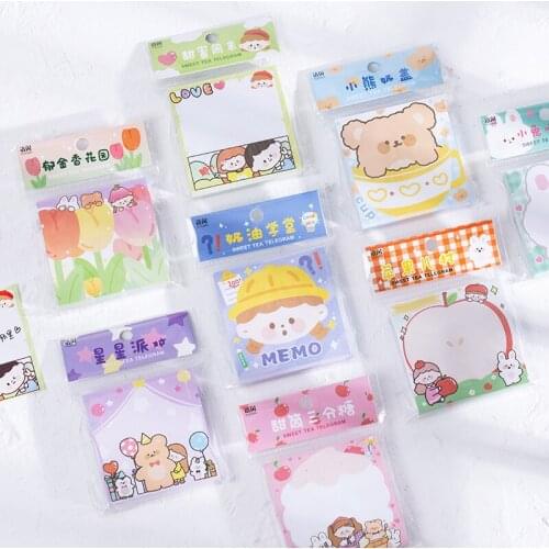 Conveniently carry cute girl series memo pad bear memo notepad diary stationery piece scrapbook decoration 100 sticky note