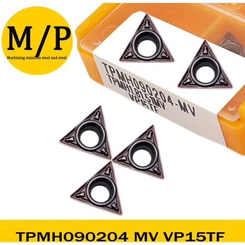 High Quality 100% Original 10Pcs TPMH090204-MV VP15TF CNC Insert TPMH 090204 MV Carbide Inserts Lathe Tools Cutter