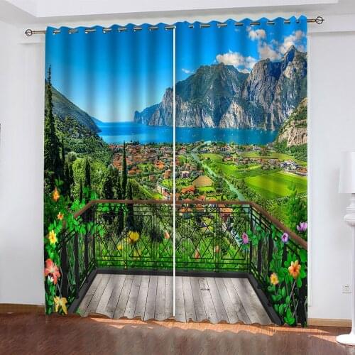 Customized 3d curtains new window balcony thickened windshield blackout curtains nature scenery curtains