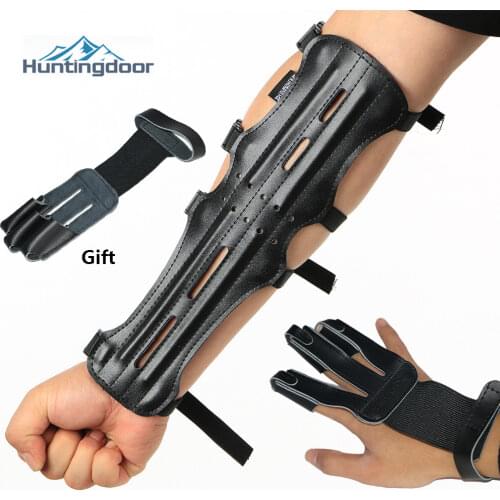 Black Cowhide Arm Guards Archery Hunting Hand Protector Outdoor Sports Shooting Training Accessories Guard Protection Forearm