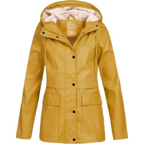 Women Long Waterproof Jacket Hooded Loose Large Pocket Long Sleeve Ladies Tops Plus Size Female Casual Outdoor Coats Raincoat