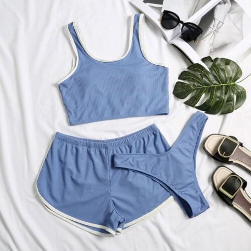 Sagace womens sexy solid Bikini Swimsuit three piece hot spring bathing suit sportswear summer swimsuit maillot de bain