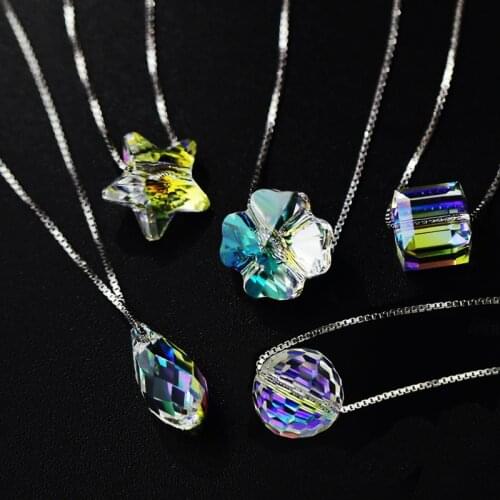 2021 New Original Crystals from Austrian Choker Necklaces 925 sterling silver Fine Jewelry For Women Party Accessories BEADS