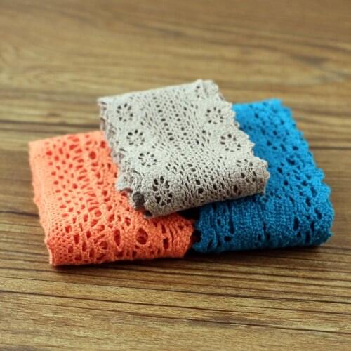 1 yards of cotton lace fabric DIY cotton crochet lace belt weaving decorative fabric Material: Cotton