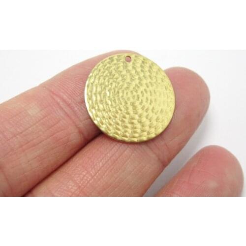 Brass pendant 20mm Round raw brass Knitting earrings dangle charm Geometric pendant -10pcs R1193