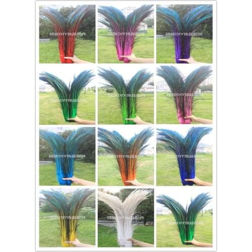 10Pcs/lot Dyeing Peacock Feathers for Crafts Length 30-35CM 12-14inch Peacock Feather Diy Jewelry Decorative Peacock Feathers