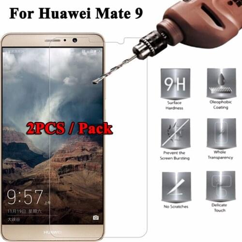 2PCS Glass Huawei Mate 9 Glass Screen Protector Tempered Glass For Huawei Mate 9 Glass Film Phone Film Huawei Mate9 Anti Scratch
