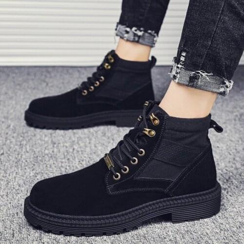 2020work men botas informales sneaker boots western sport sneakers slip on home spring cuero leisure coturno leather shoe