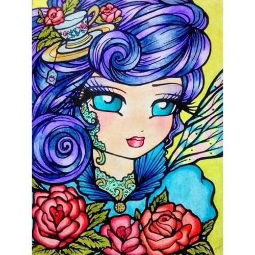 5D DIY diamond painting Mermaid girl Full square/round Embroidery Pattern 3D Cross stitch mosaic wall stickers Cute Fairy F2