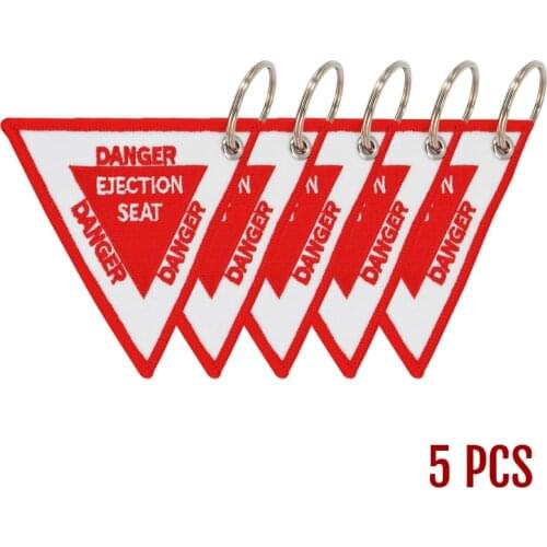 5 PCS/LOT Fashion Triangle Ejection Seat Key Chain Bijoux 9CM Motorcycles and Cars Embroidery OEM Keychain Key Tag Key Fobs