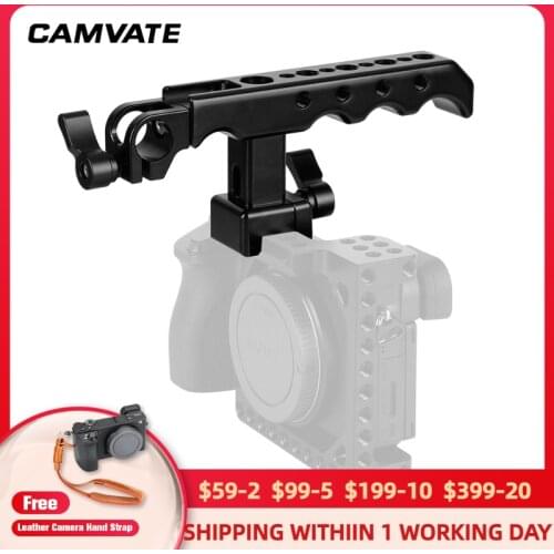 CAMVATE Quick Release NATO Top Cheese Handle Grip With Standard Single 15mm Rod Clamp For DSLR Camera Cage Rig Support System