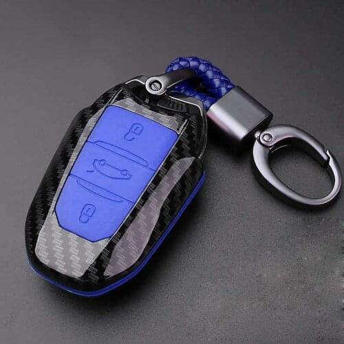 Carbon fiber car remote key cover case holder for Peugeot 301 308 308S 408 2008 3008 4008 5008 Car Accessories key case holder
