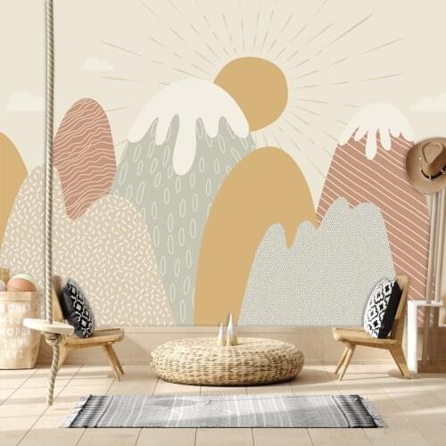 Any Size Custom Sun Mountain Wallpapers for Living Room Murals Walls Papers Home Decor Vinyl Removable Self Adhesive In Rolls