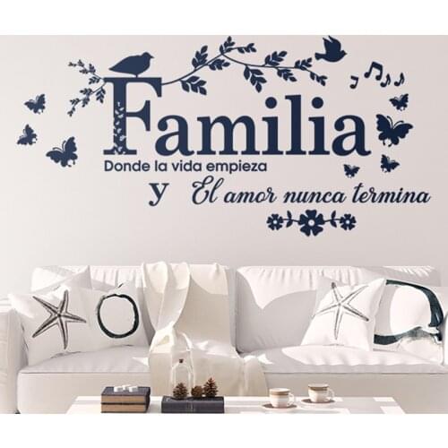 Spanish Family Where Life Begins Quote Wall Sticker Living Room Bedroom Familia, donde la vida empieza Quote Wall Decal Vinyl