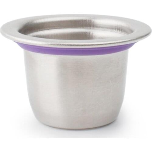 Stainless steel capsule fit for nespresso refillable resuable coffee machine cup pod purple ring