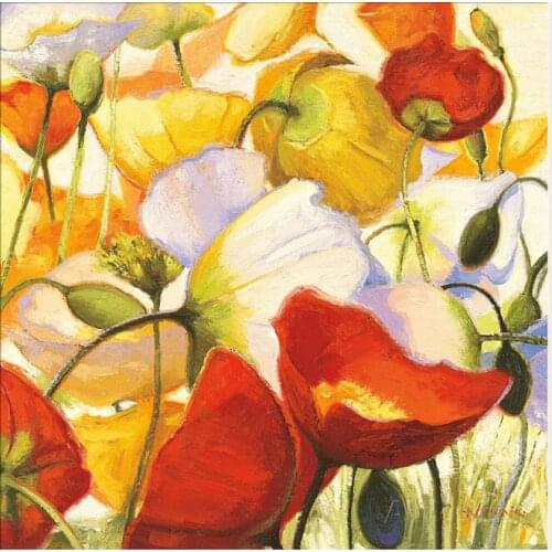 Hot sell famous oil painting flower Poppies Up Close by Shirley Novak Painting canvas High quality hand painted modern Art