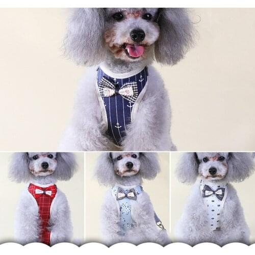Fashion Dog Harnesses Lovely Vest Type Tie Pet Harnesses for Small and Medium Dog with Traction Belt Pet Supplies Accessories