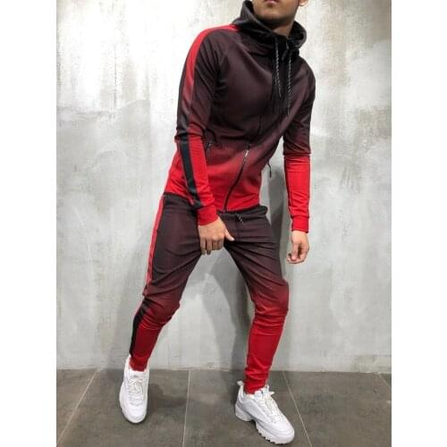 New Track suit Men Sportsuits Gentlemen Set Zipper jacket suit Men Set Long Sleeve stripe Coat+Pants Gyms Casual Sportswear Suit