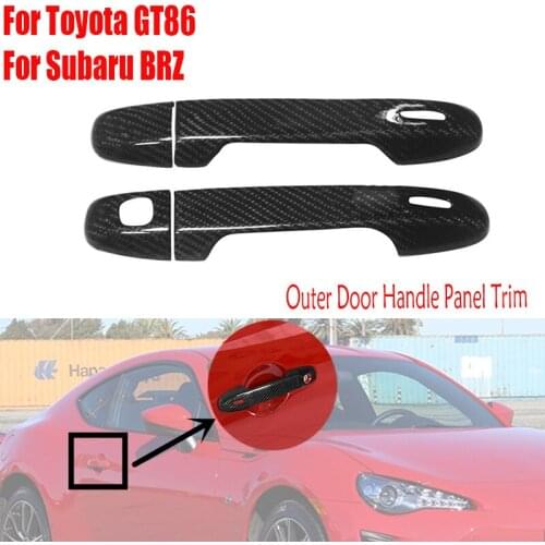 For Toyota GT86 Subaru BRZ 2012-2019 Real Carbon Fiber Outer Door Handle Cover Panel Decration Exterior Parts