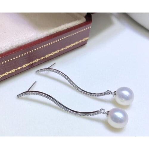 New Arrival 925 Sterling Silver Earrings Mountings Jewelry Parts Fittings Women Accessories for Pearls Beads Stones Agate Jade