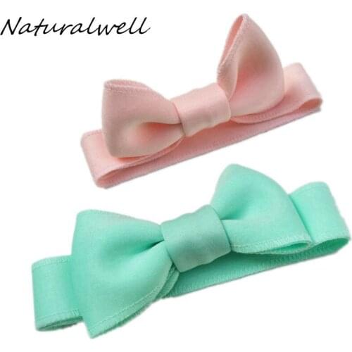 Naturalwell Solid Color Top Knot Headband Adjustable Headbands Baby girls Head Wrap Infant Head wrap Knotted Kids bow HB181S
