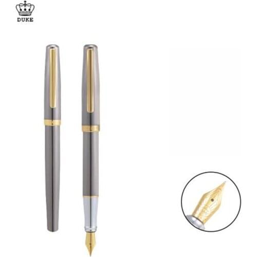 Duke 209 Grey Stainless Steel Fountain Pen Various Color Iridium Medium Nib 0.7mm Gift Pen For Best Stationery