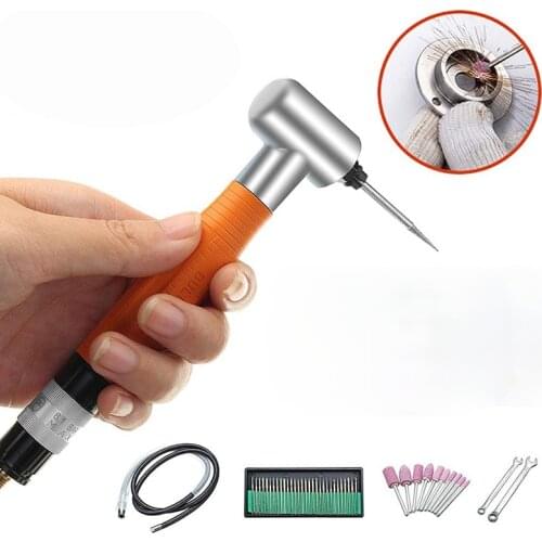 90 Degree 3mm Pneumatic Angle Air Micro Die Grinder Pencil Style Polisher Tool Accessories Kit