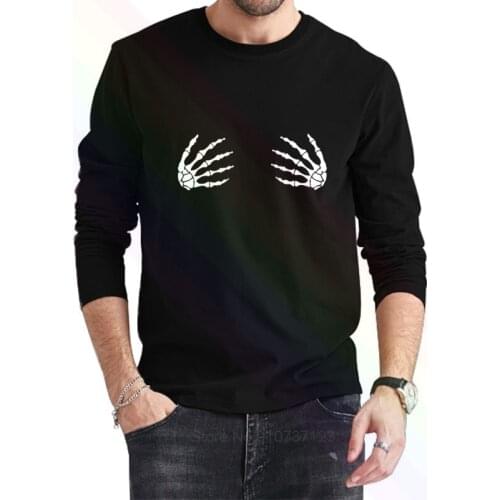 Skeleton Hand Logo Classic Black T-Shirt 2021 Newest Summer Mens Long Sleeve Popular Tees Shirt Tops Novel Unisex