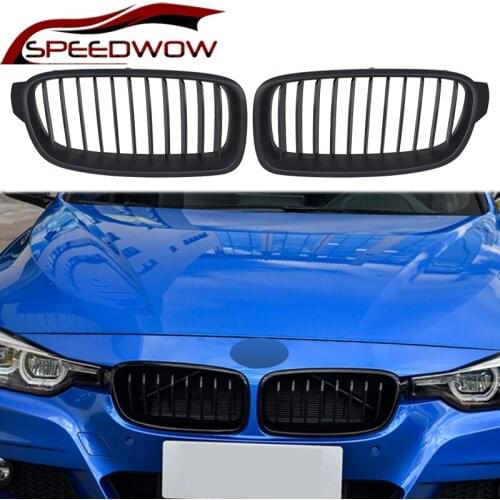SPEEDWOW For BMW 3 Series F30 F35 2013-2019 Car Front Kidney Grilles Gloss Matte Black ABS Racing Grills Car Exterior Parts