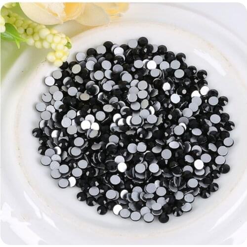 Nail art Strass Black Jet Color Crystal Nail art Rhinestones SS3-SS34 Glitter Non Hotfix Flatback Manicure Nail Art Decoration