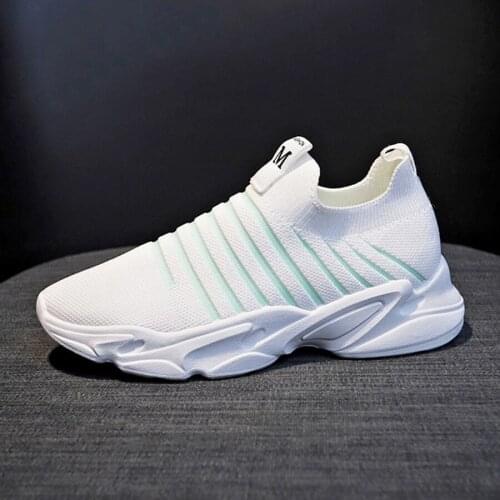 2019 Women Sneakers Vulcanized Shoes Sock Sneakers Women Summer Slip On Flat Shoes Women Trainer Loafers Walking Flat