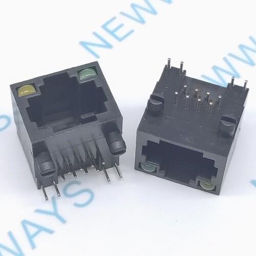 10Pcs/Lot All Plastic With Lamp Network Interface Rj45 Socket Female 8P8C Cable Socket
