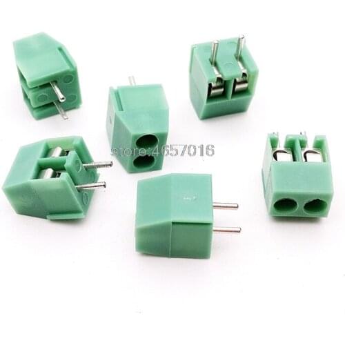100PCS KF350-3.5-2P KF3501 "- "Screw 2Pin 5.0mm Green Straight Pin PCB Screw Terminal Block Connector