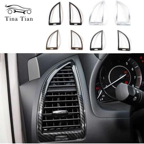 2pc ABS Carbon Fiber Color Air Conditioning Dashboard Vent Cover For Nissan Patrol Y62 2017 2018 2019 2020 Accessories