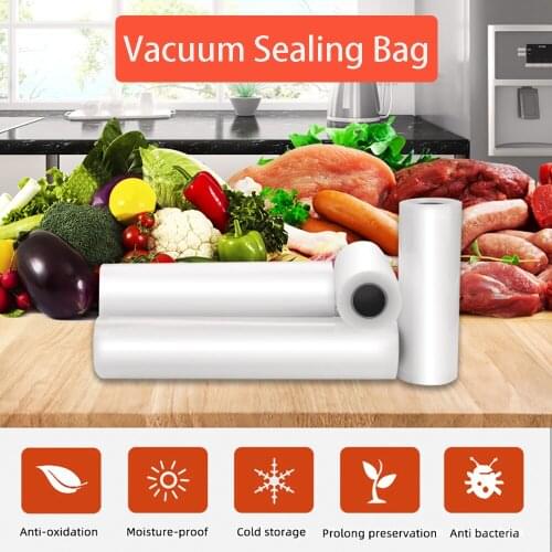 2PCS Roll Disposable Food Storage Seal Bag Saver Wrap Plastic Bag Keep Fresh Food Preservation Kitchen Refrigerator Storage Tool