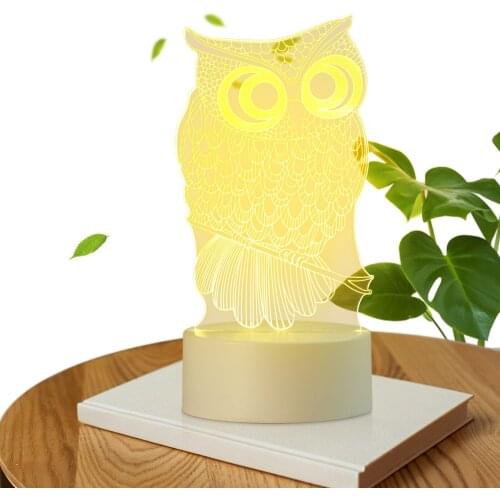 3d Stereo Night Light Animal Owl Creative And Warm For The One You Love Home Decor Living Room Ornaments Decorative Lights Gifts