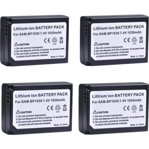 4pc 1030mAH BP-1030 BP 1030 BP-1130 Rechargeable Camera Battery For Samsung NX200 NX210 NX300 NX500 NX1000 NX1100 NX2000 NX-300M