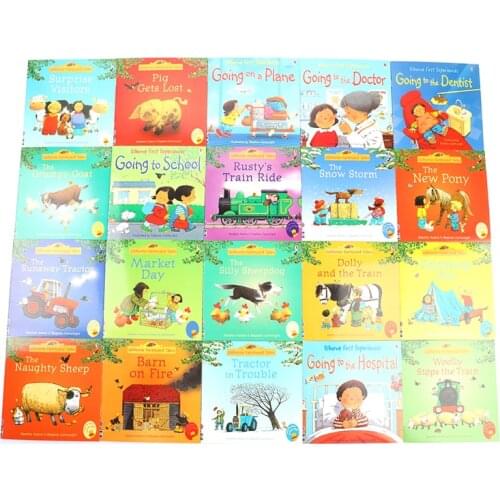 Random 4 books English Usborne books for Children kids Picture Books Baby famous Story Farmyard Tales Series Farm story Book New