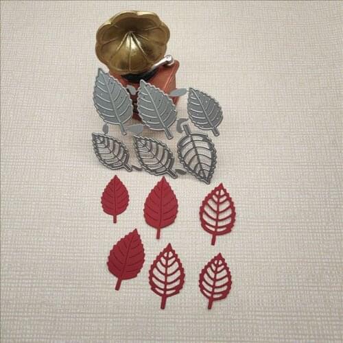 6Pcs Leaf Carbon Steel Cutting Die Metal Leaves Die Cut Scrapbooking Album Stencil Craft Card Photo Template Mold Marking Craft