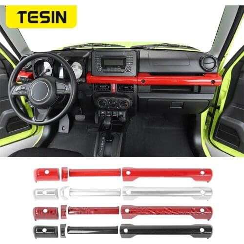 TESIN Interior Accessories For Suzuki Jimny Car Center Console Grab Handle Decoration Cover Stickers For Suzuki Jimny 2019