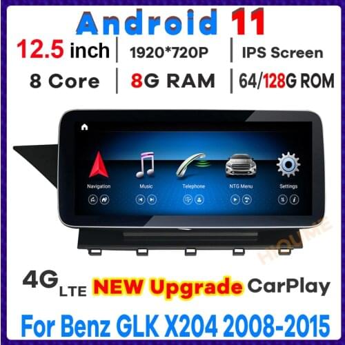 12.3inch Android 10 8Core 8+64G Car DVD Radio Multimedia Player GPS Navi for Mercedes Benz GLK Class X204 2008-2015 Stereo